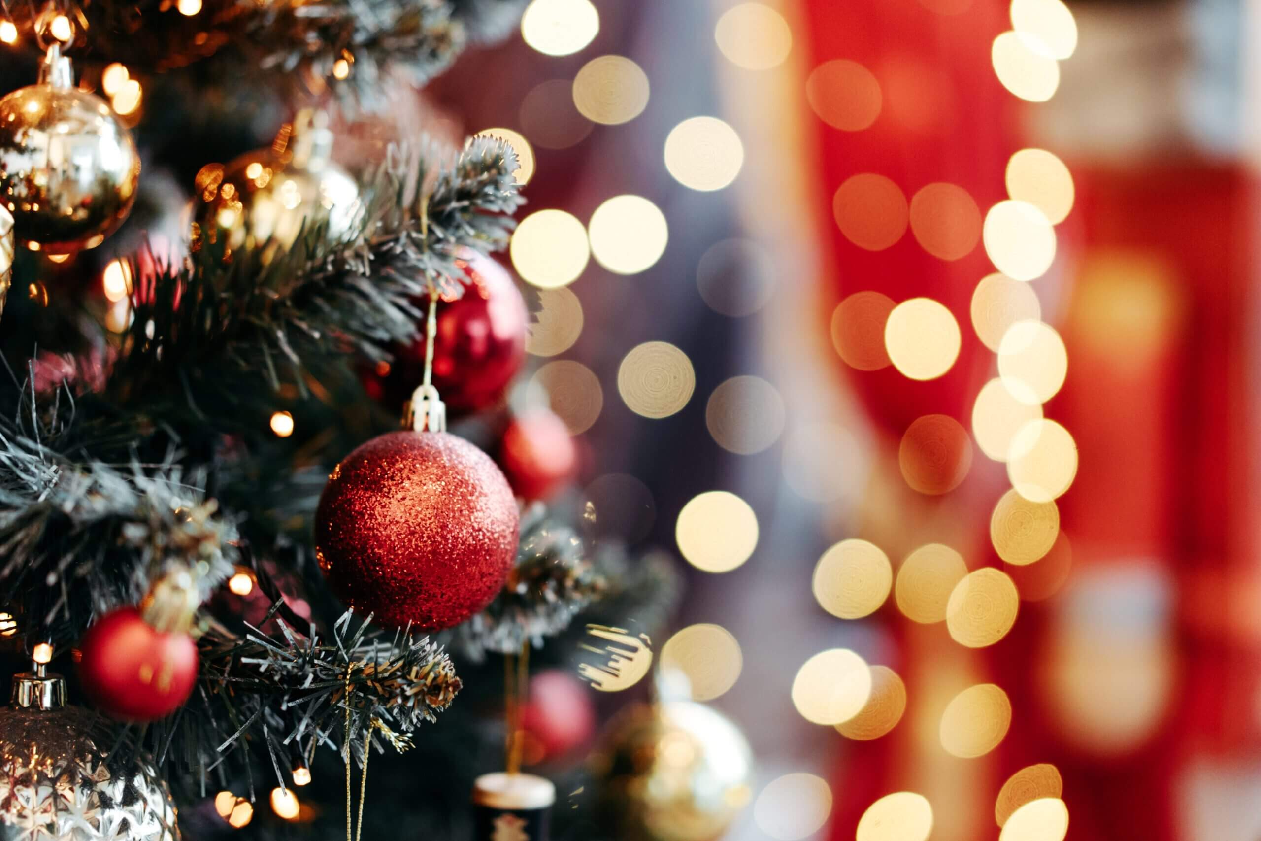 baubles on Christmas tree